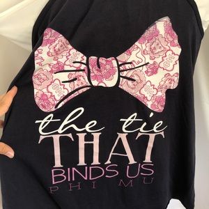 Phi Mu Navy Flowy Tank Top